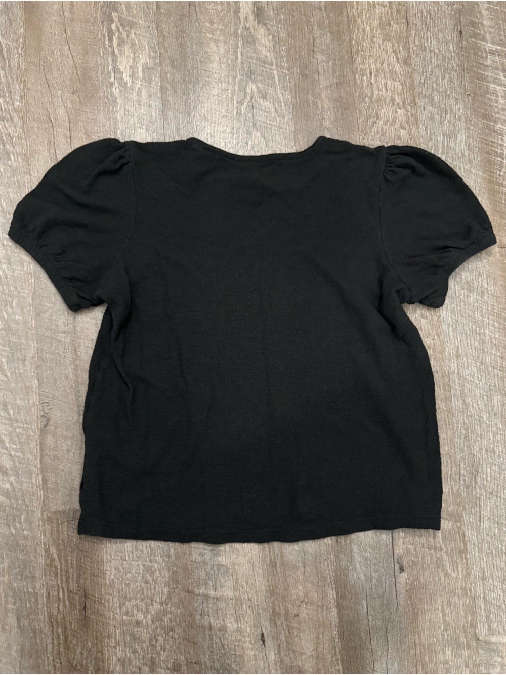 Cotton Black Puff Sleeve Top Madewell Sz M - Picture 8 of 8